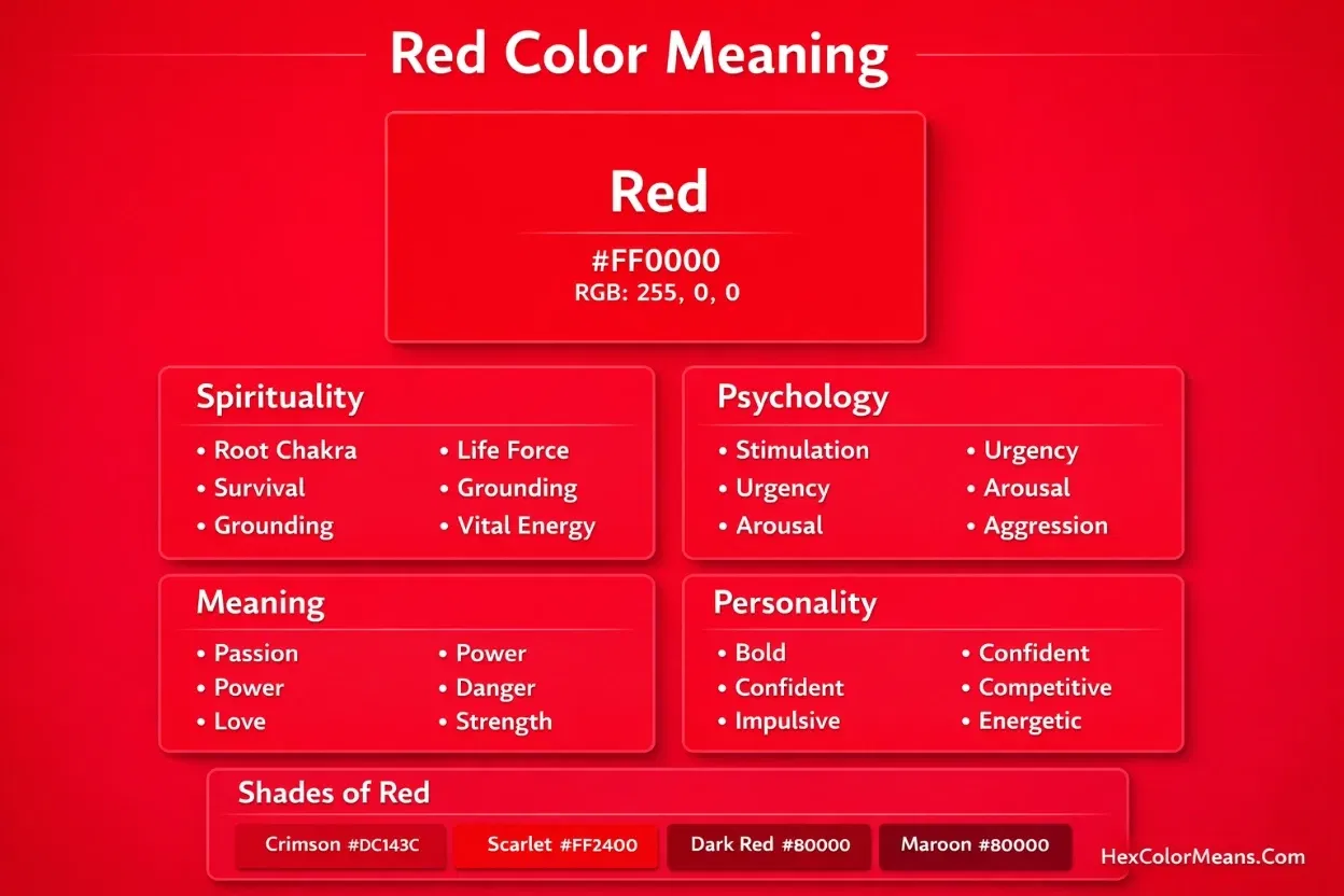 image showing color red meaning, spirituality, psychology and personality