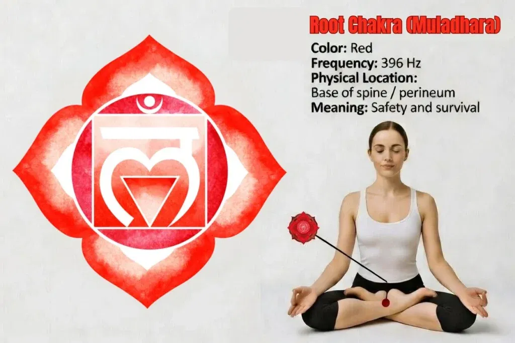 Root chakra color, meaning, function, and location