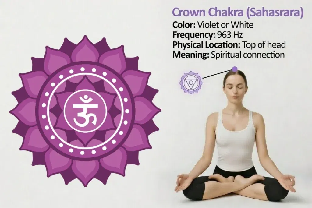 crown chakra color, meaning, function, and location