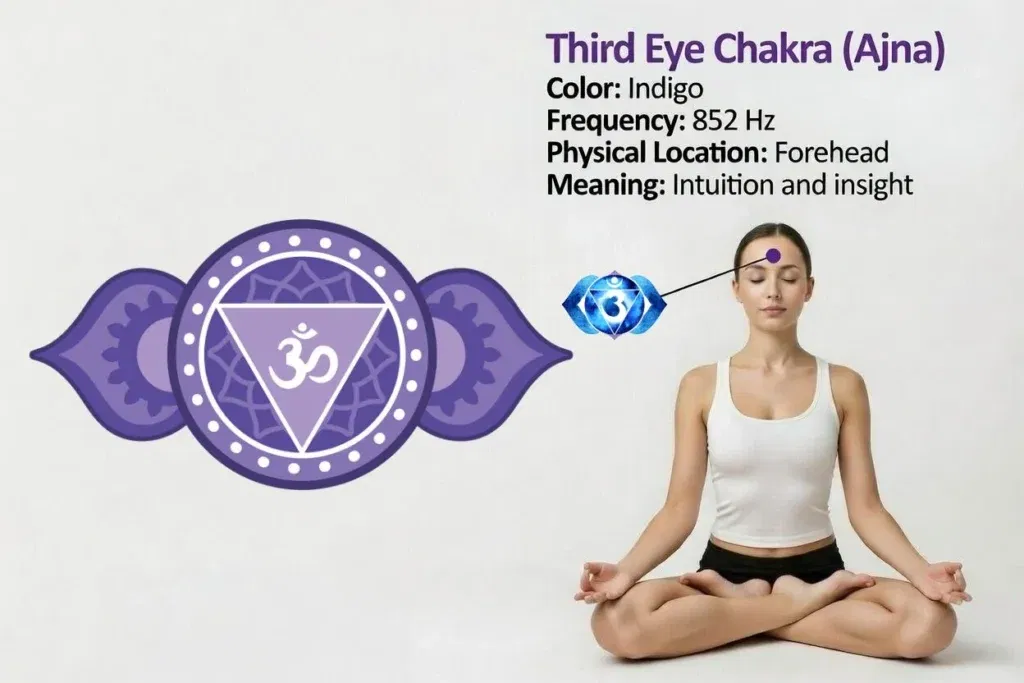 third eye chakra color, meaning, function, and location