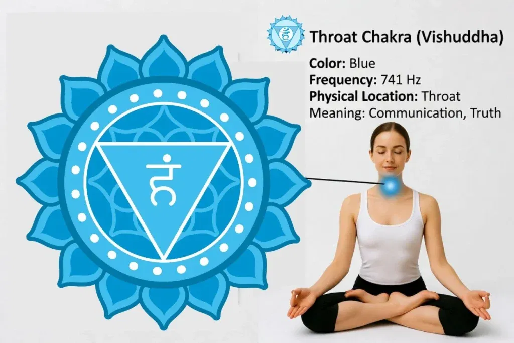 throat chakra color, meaning, function, and location