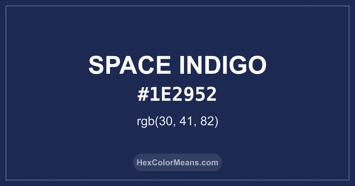 Clear image showing Space Indigo color swatch with hex value #1E2952 and RGB value (30,41,82)