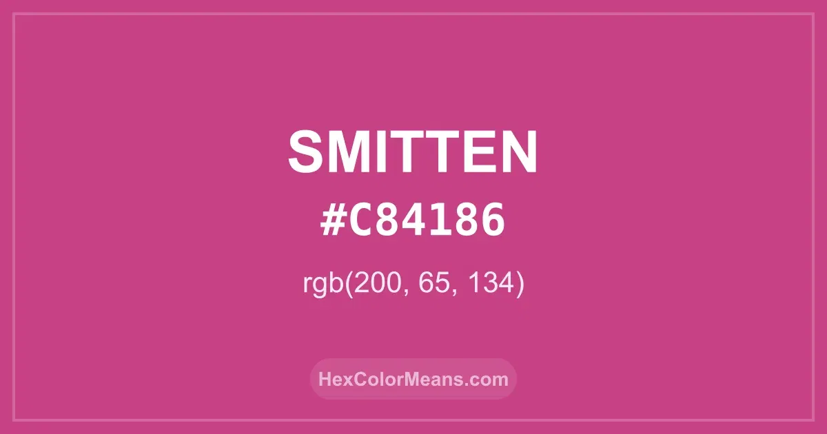 Clear image showing Smitten color swatch with hex value #C84186 and RGB value (200,65,134)
