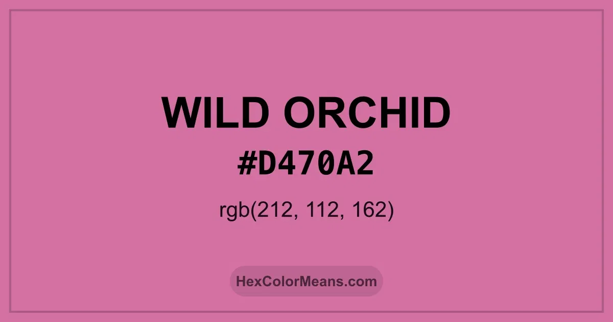 Clear image showing Wild Orchid color swatch with hex value #D470A2 and RGB value (212,112,162)