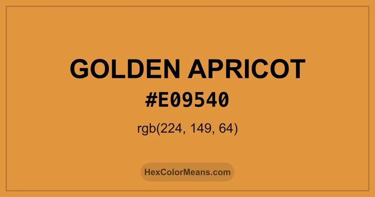 Clear image showing Golden Apricot color swatch with hex value #E09540 and RGB value (224,149,64)