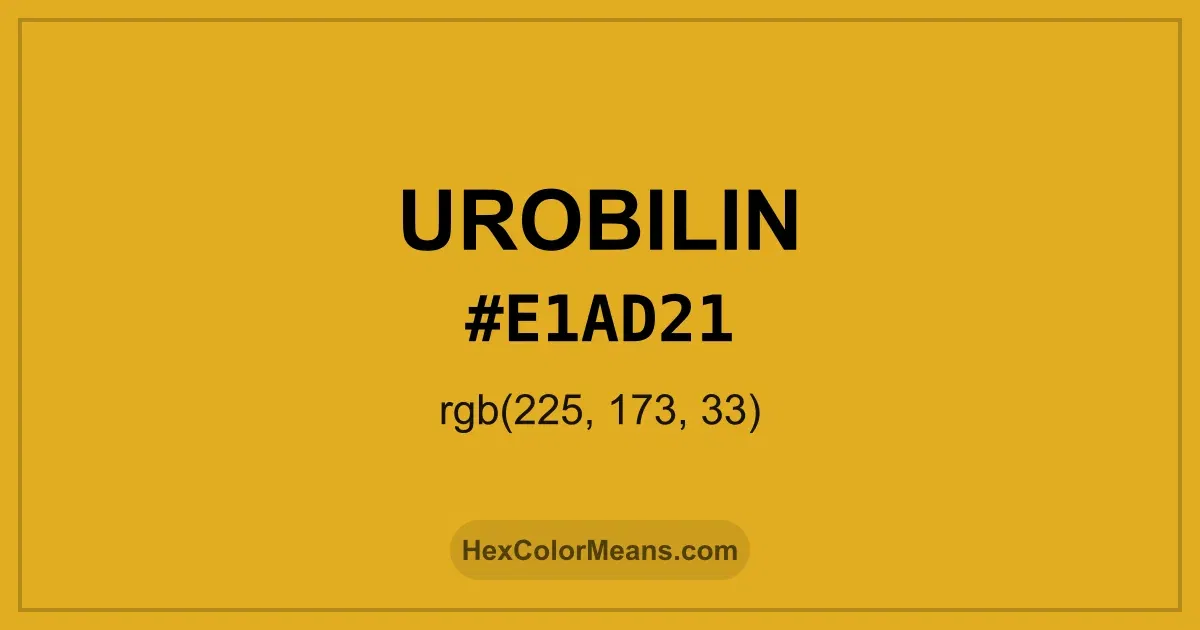 Clear image showing Urobilin color swatch with hex value #E1AD21 and RGB value (225,173,33)