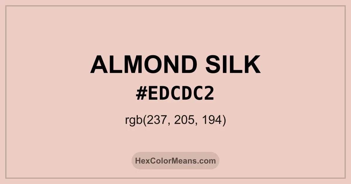 Clear image showing Almond Silk color swatch with hex value #EDCDC2 and RGB value (237,205,194)